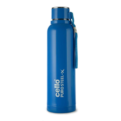 Cello Puro Steel-X Benz PU Insulated Water Bottle 410ml, Blue