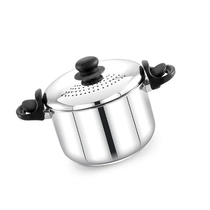 PrayLady Stainless Steel Strainer Pot without Glass Lid Induction Base