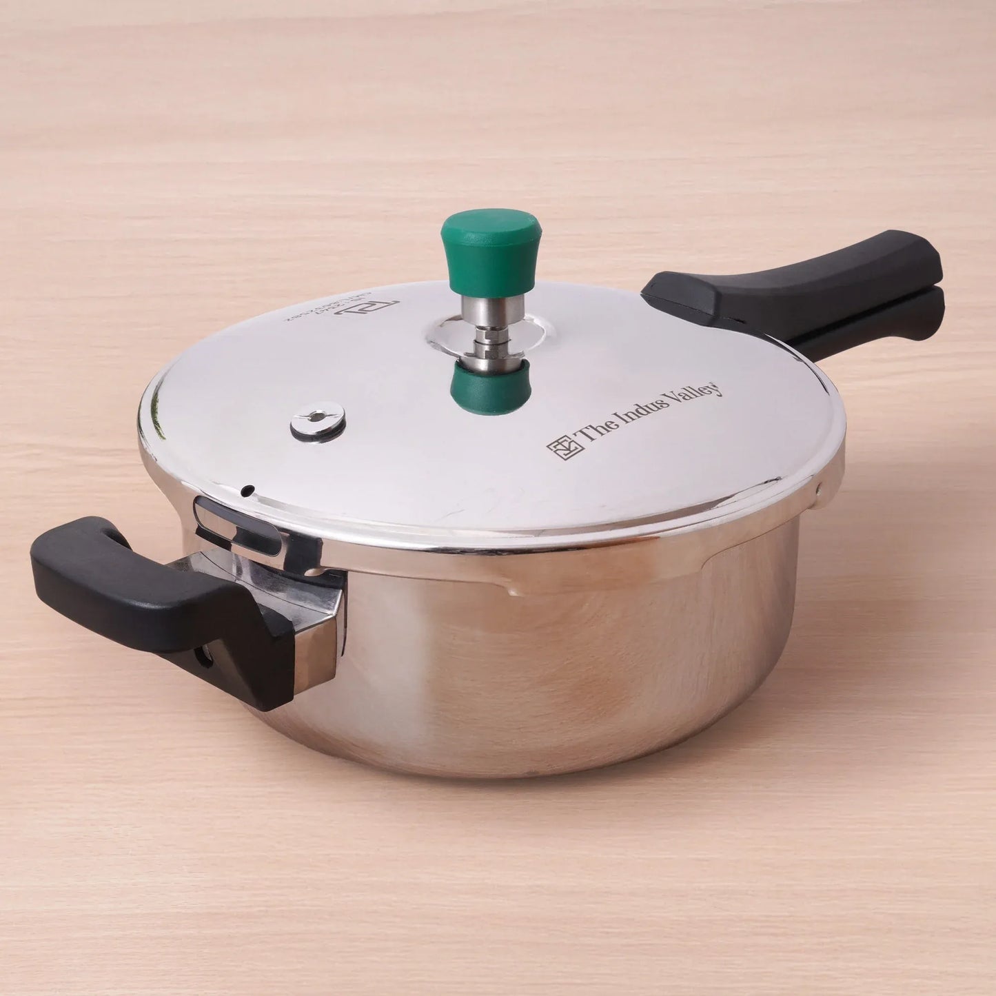 The Indus Valley Premium Stainless Steel Outer Lid Handi Pressure Cooker 3.5-5.5L