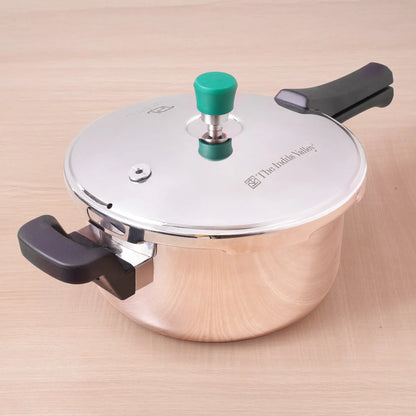 The Indus Valley Premium Stainless Steel Outer Lid Handi Pressure Cooker 3.5-5.5L