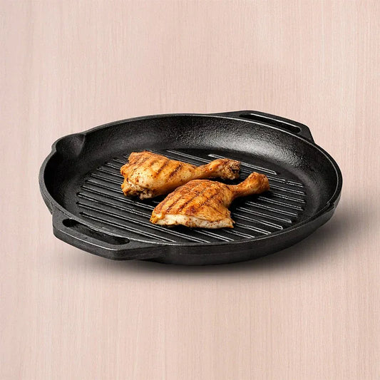The Indus Valley Cast Iron Grill Pan with Twin Handle Pre-Seasoned