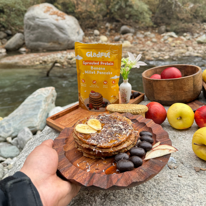 Banana Pancake Mix with sprouted Millets and Lobia Masoor Protein -  Pack of 2
