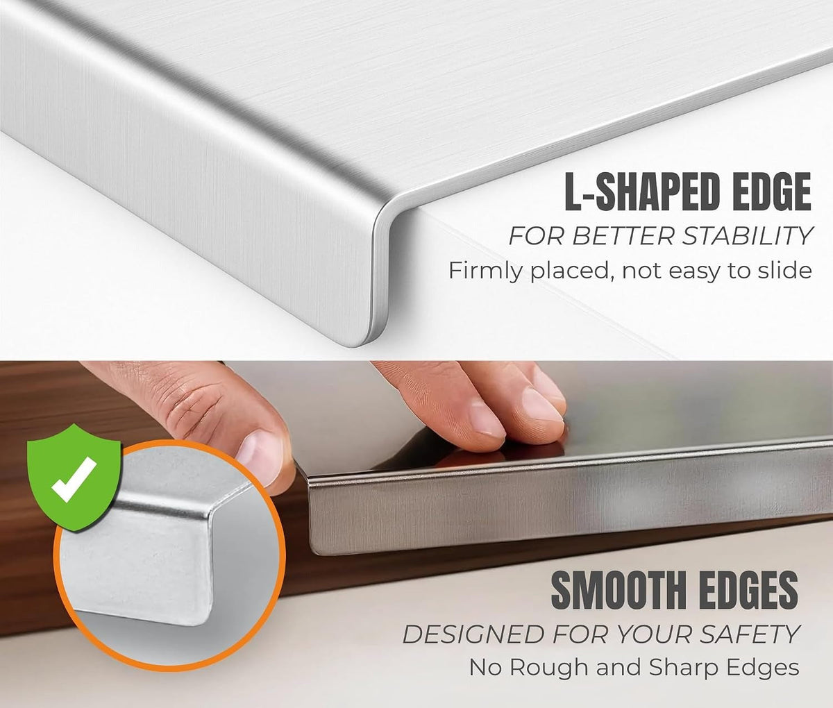 Kraft Stainless Steel Chopping Board – 39 x 31 cm