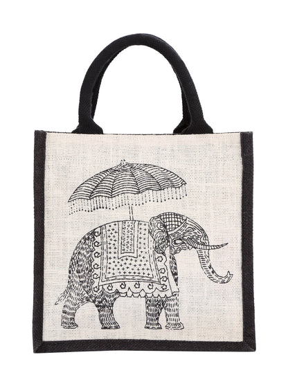 Jute Cottage Elephant Print Zipper