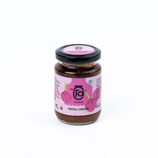 Ta Pickles | Small Onion Pickle | 150g | Made with Cold Pressed Oil | Homemade | Traditional Indian Taste | Natural | No Preservatives