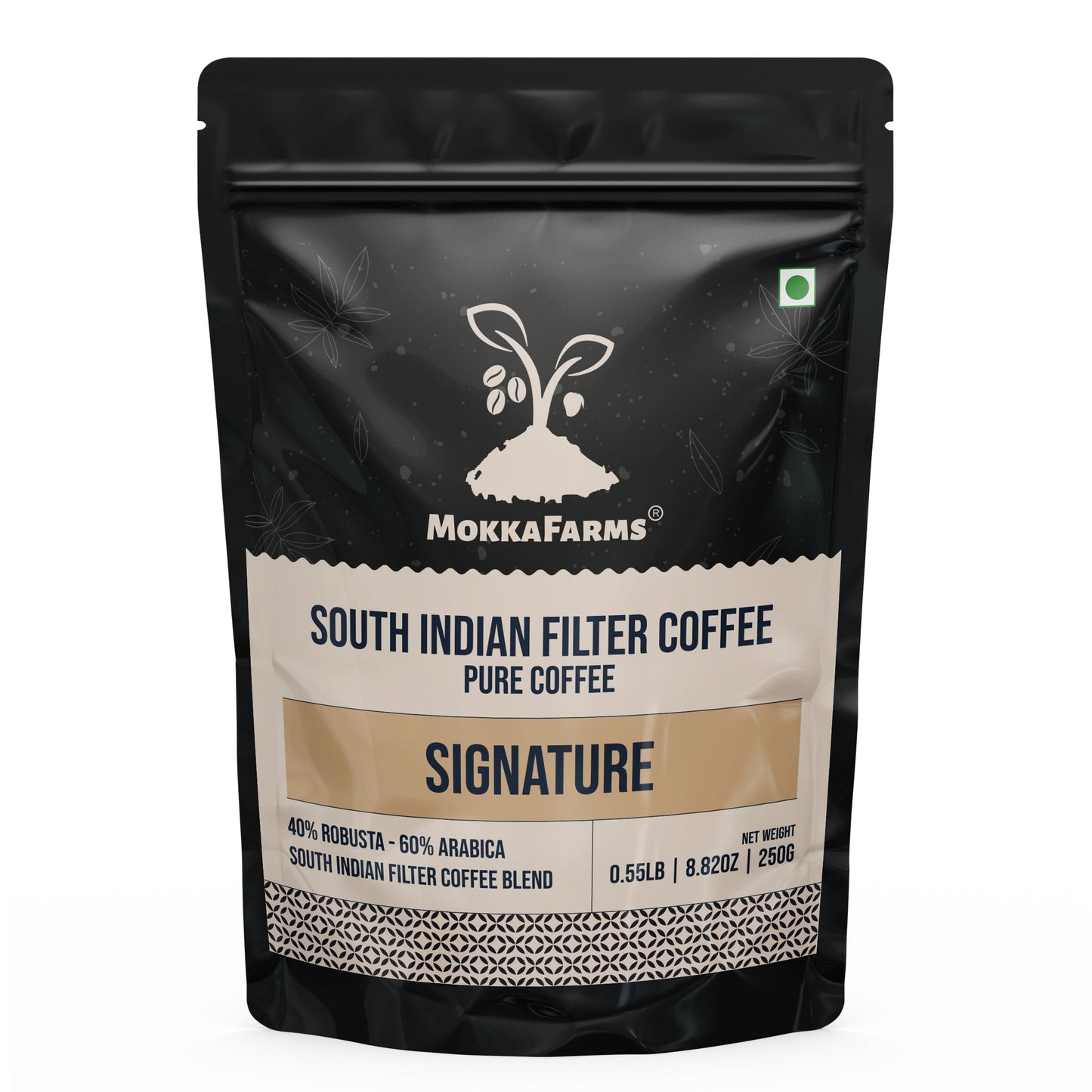 MokkaFarms South Indian Filter Signature Coffee  | 60% Arabica - 40% Robusta Blend | 0% Chicory | Rich, Flavourful & Aromatic |