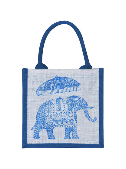 Jute Cottage Elephant Print Zipper