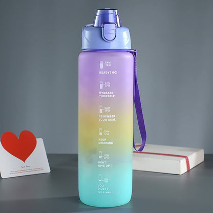 House of Quirk Plastic 1 liter Water Bottles (Purple/Yellow/Green)
