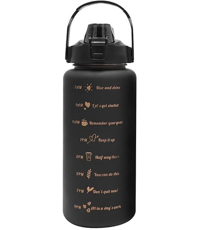 House of Quirk Plastic 2 Litre 3D Sticker Water Bottle - Black