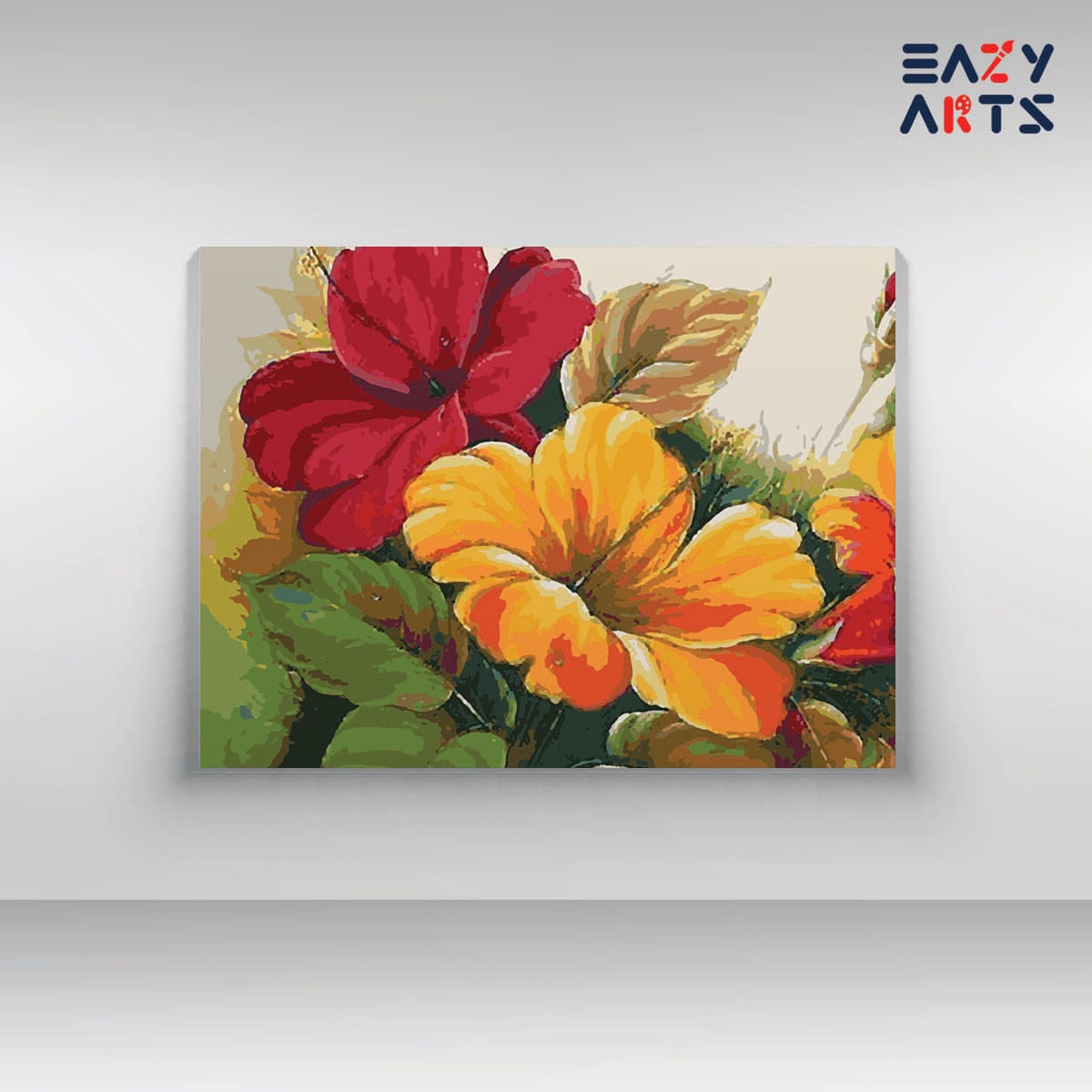Red and Yellow Hibiscus Paint By Numbers kit