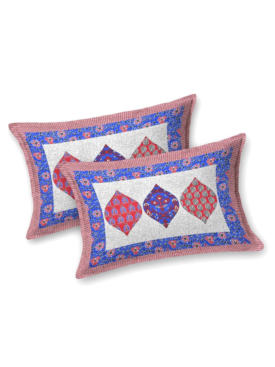 100% Pure Cotton Traditional Printed Bedsheet for Double Bed King Size Bedsheet with 2 Pillow Covers