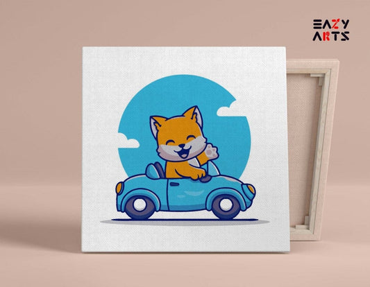 Cat Driving Car Paint By Numbers Kit For Kids