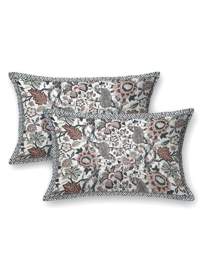 100% Pure Cotton Traditional Printed Bedsheet for Double Bed King Size Bedsheet with 2 Pillow Covers