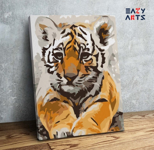 Baby Tiger Sitting Paint By Numbers Kit For Kids