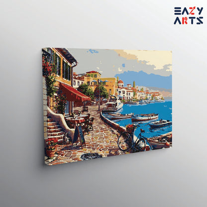 City and Boats Paint By Numbers kit