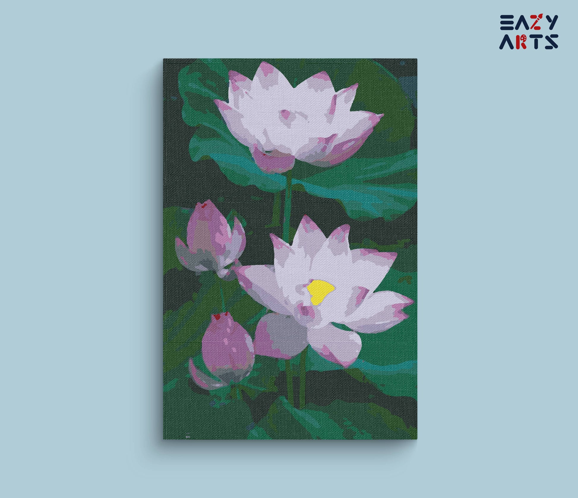 Beautiful Pink and Yellow Lotus Paint By Numbers kit
