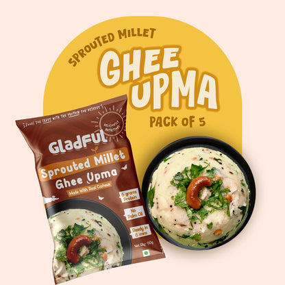 Desi Ghee and Millet Instant Upma with Cashews - Pack of 5