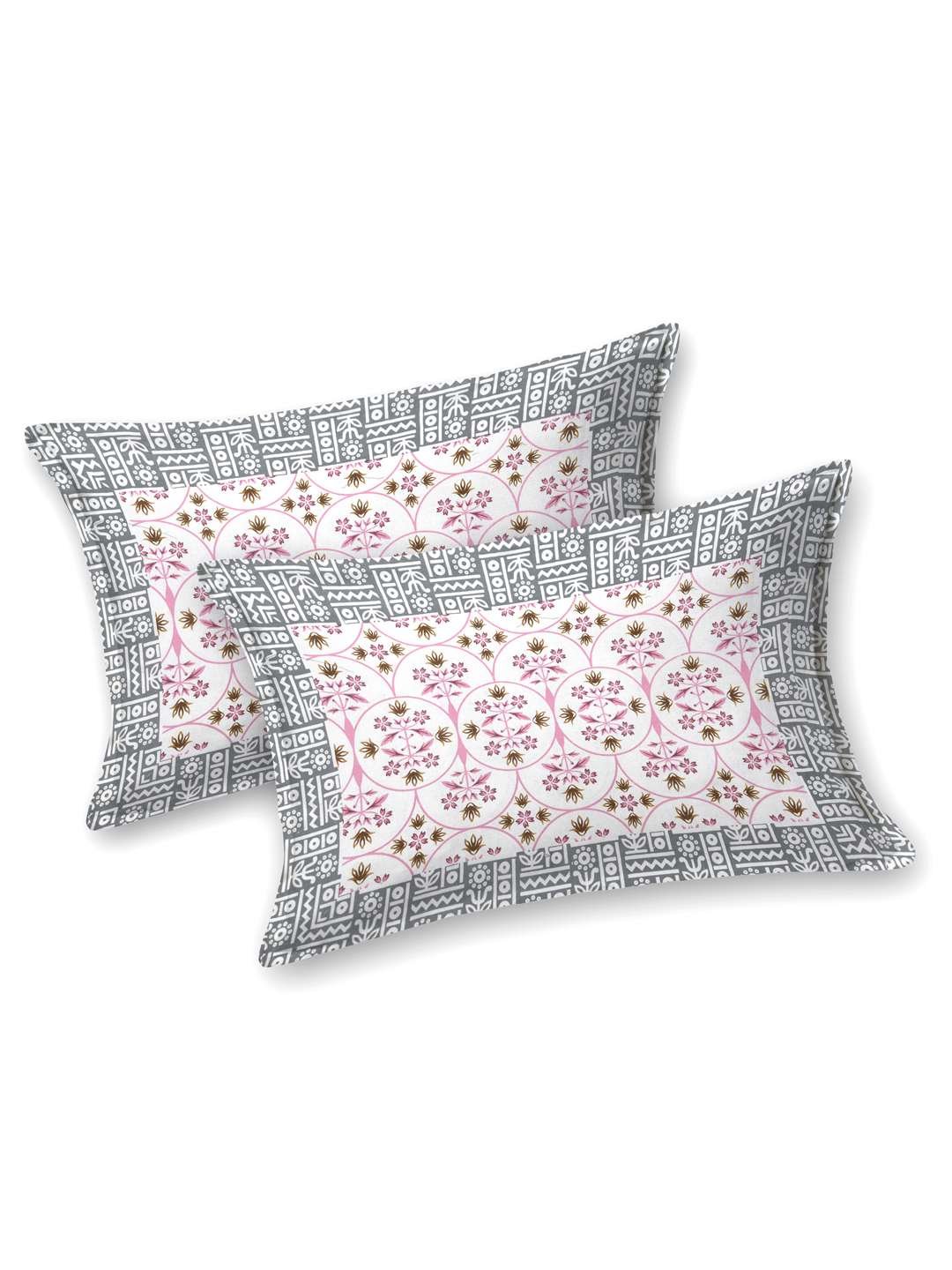 100% Pure Cotton Traditional Printed Bedsheet for Double Bed King Size Bedsheet with 2 Pillow Covers