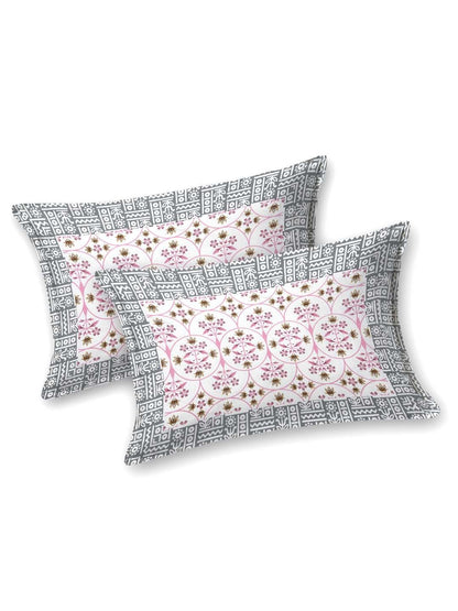 100% Pure Cotton Traditional Printed Bedsheet for Double Bed King Size Bedsheet with 2 Pillow Covers