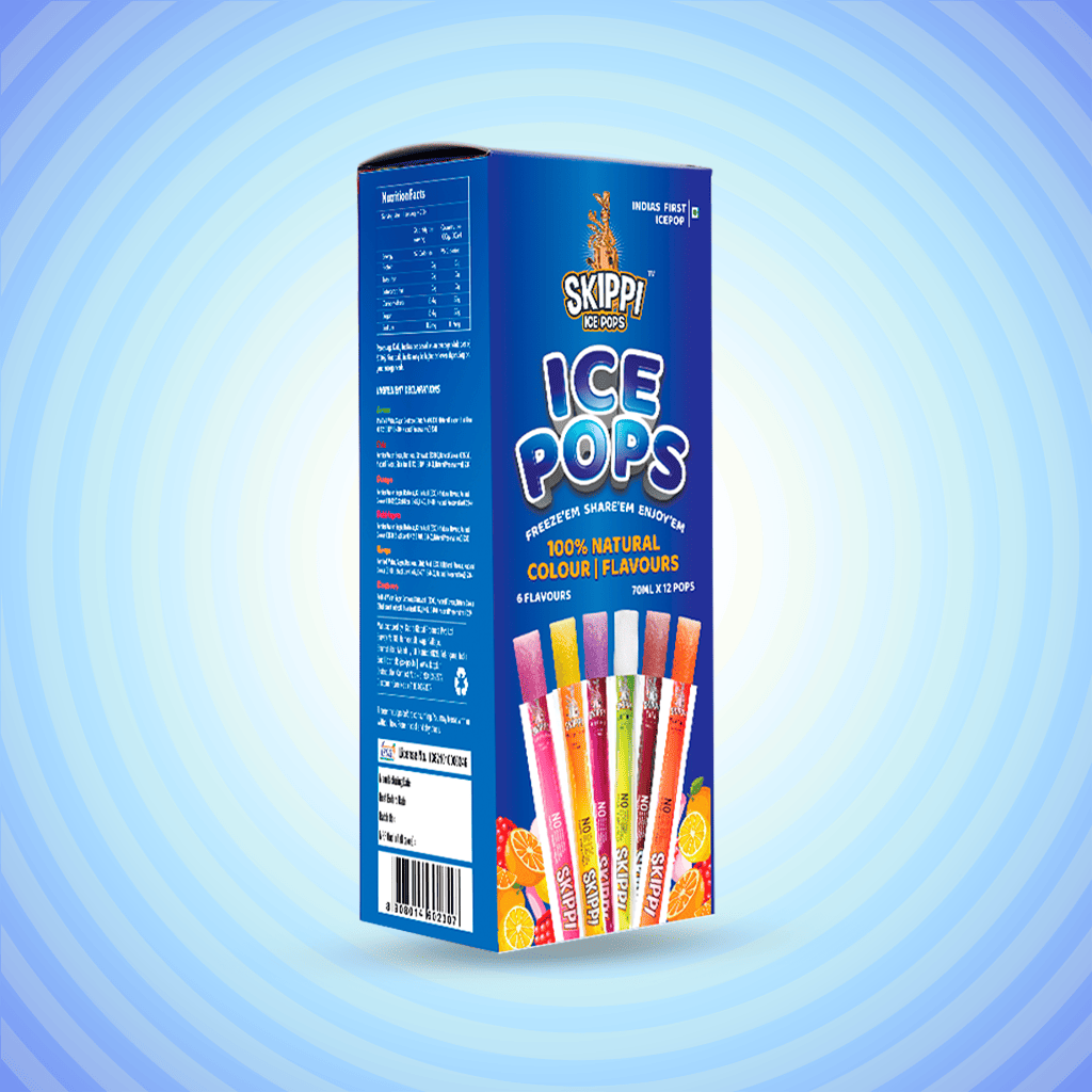 All Flavor Box of Skippi Natural Ice Pops, Pack of 12 Ice Pops
