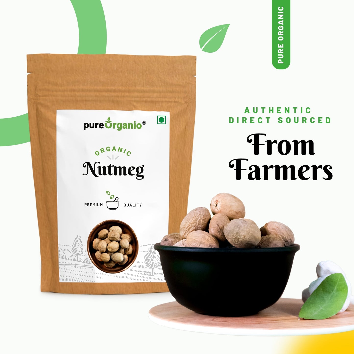 Pure organio Organic Nutmeg Jaiphal