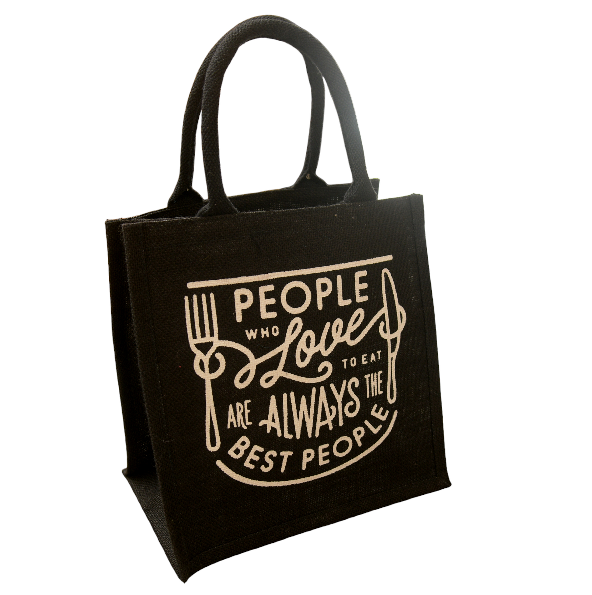 Jute Cottage Love To Eat Print Lunch Zipper 100% Genuine Jute