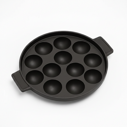 Human Hydro Cast Iron Cookware Set — 12-Pit Paniyaram Pan with Lid + 30cm Dosa Tawa + 23cm Kadai Pre-Seasoned