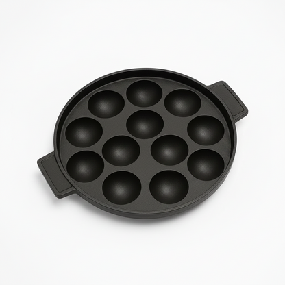 Human Hydro Cast Iron Cookware Set — 30cm Dosa Tawa + 12-Pit Paniyaram Pan with Glass Lid Pre-Seasoned Gas Induction
