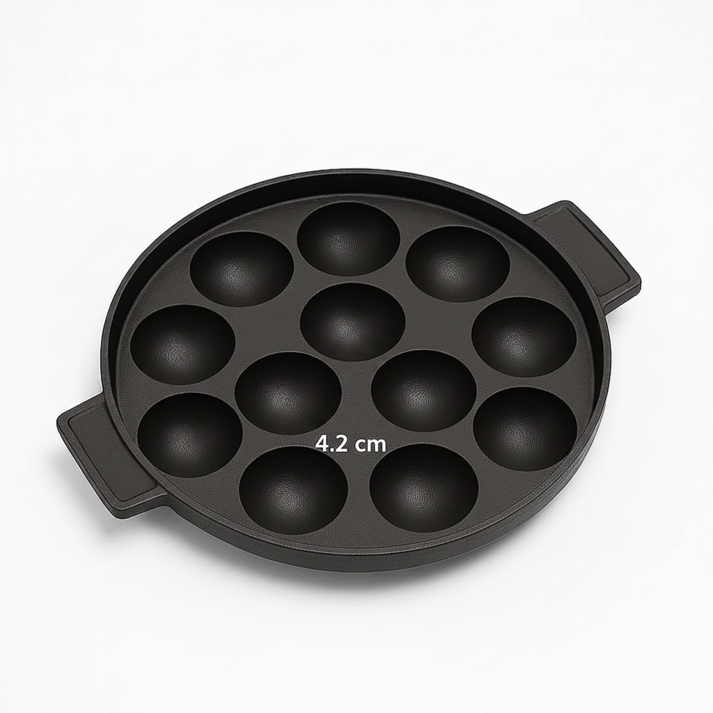 Human Hydro Cast Iron Cookware Set — 30cm Dosa Tawa + 12-Pit Paniyaram Pan with Glass Lid Pre-Seasoned Gas Induction