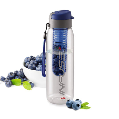 CELLO Infuse Water Bottle Set of 3, 800ml, Blue