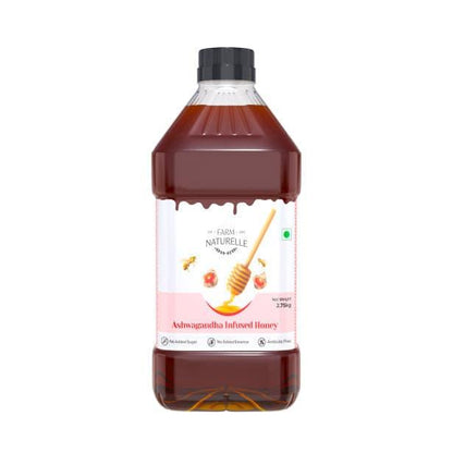 Ashwagandha Infused Honey | 100% Pure Honey | Wooden Spoon| Raw, Natural, Unprocessed & Unheated Honey | Lab Tested Honey in Glass Bottle.