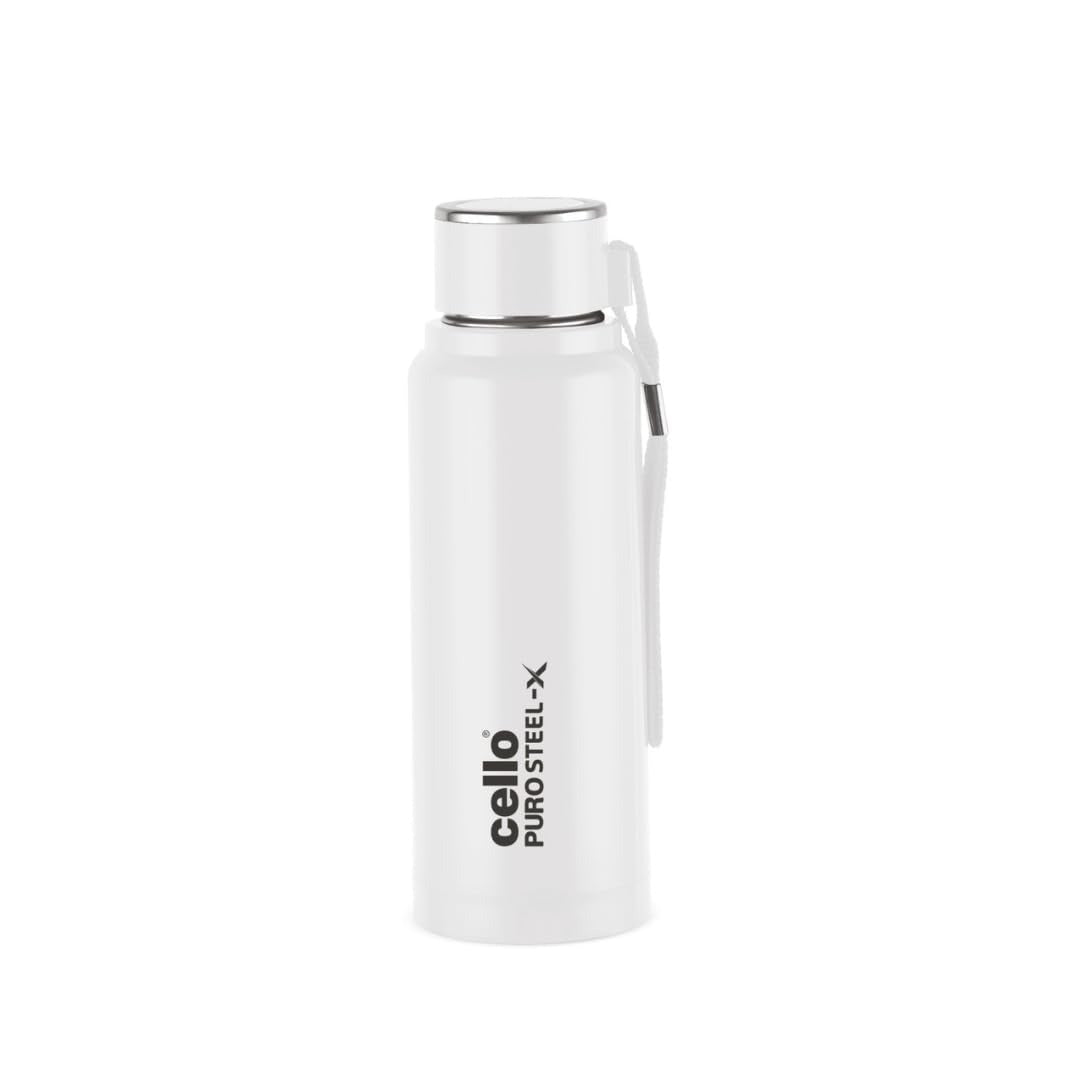 Cello Puro Steel-X Benz PU Insulated Water Bottle 410ml, White