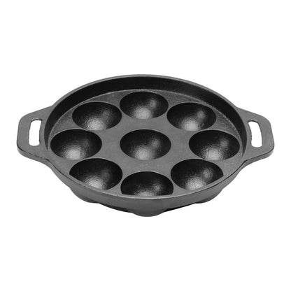 Pigeon Long Lasting Cast Iron Panniyarakkal 9 Rounds, Naturally Non-Stick