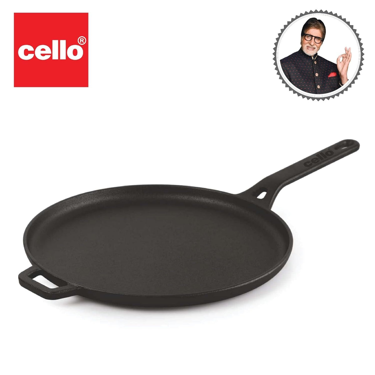 Cello Ironica Cast Iron Dosa Tawa Induction Compatible - 28 cm