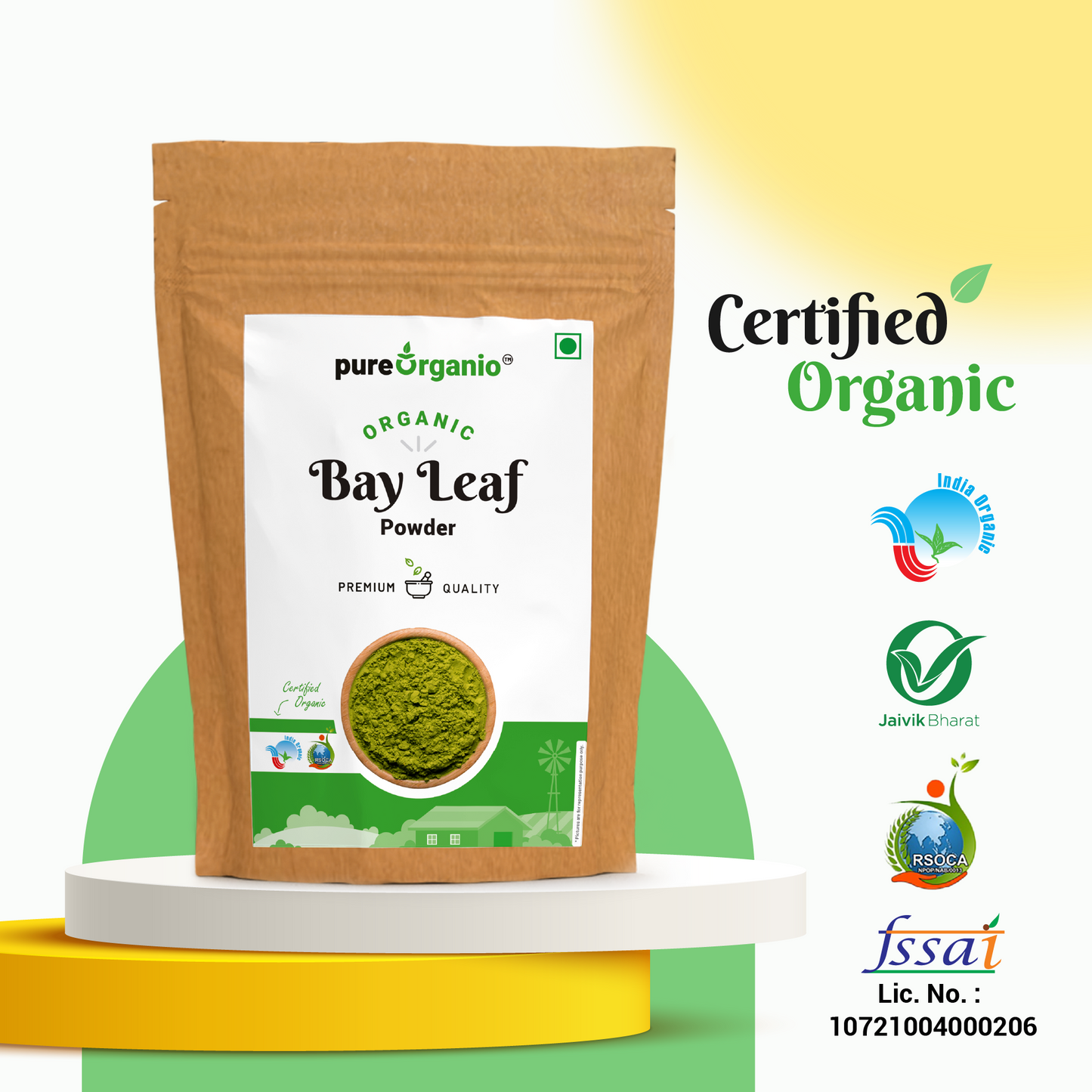 Pure Organio Organic Bayleaf Powder (Tej Patta Powder)