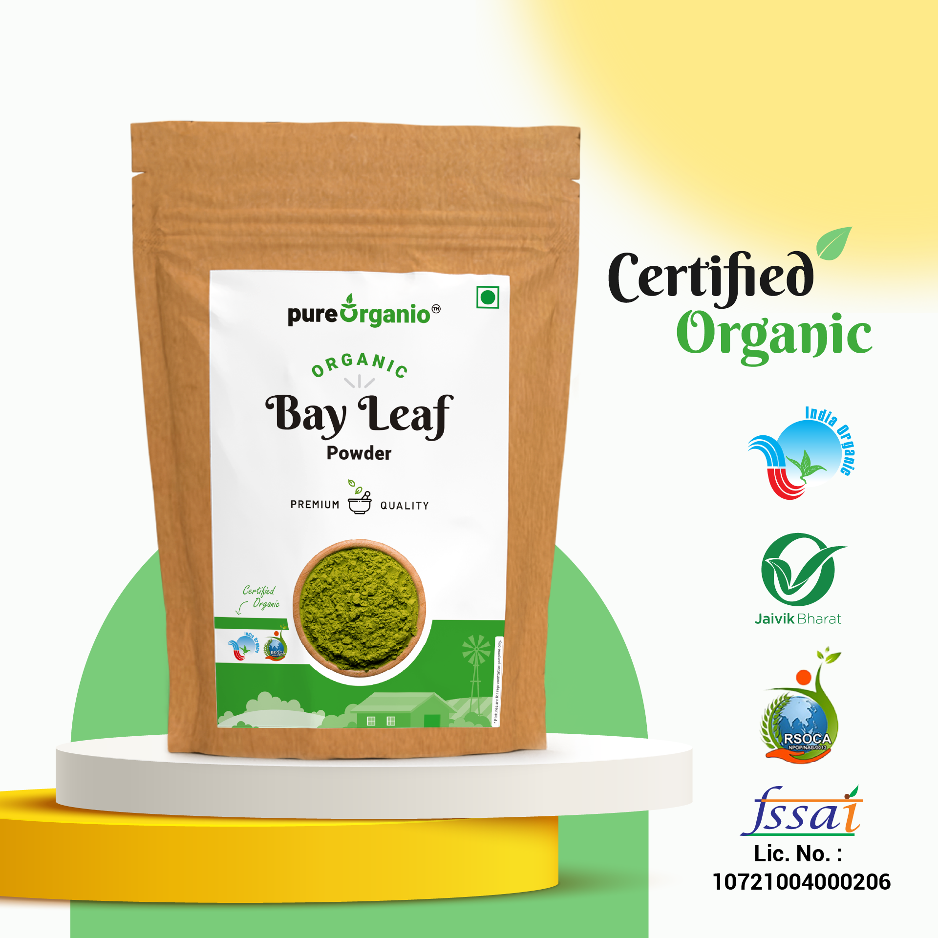 Pure Organio Organic Bayleaf Powder (Tej Patta Powder)