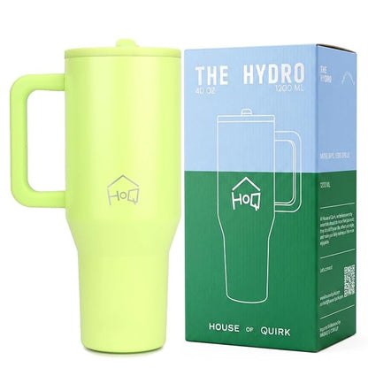House of Quirk 1200ML Tumbler with Handle & Simple Flip Straw - Avocado