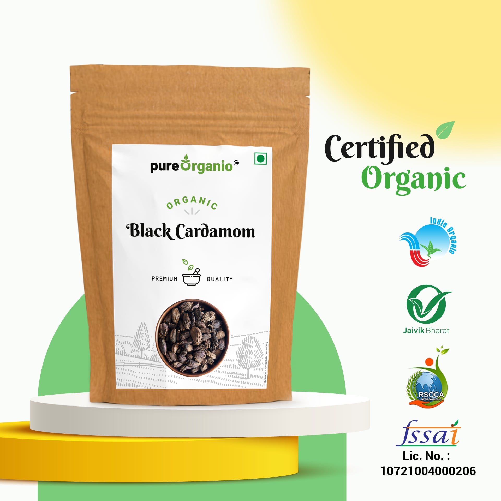 Pure Organio Organic Black Cardamom