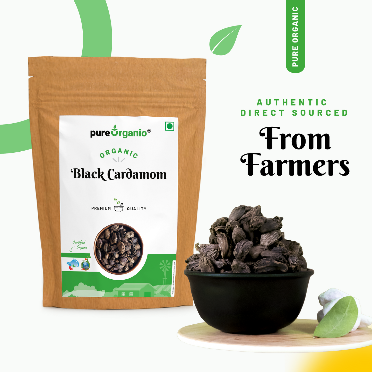 Pure Organio Organic Black Cardamom