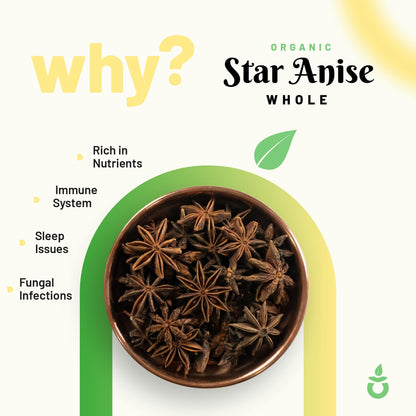 Pure Organio Organic Star Anise Spices Whole Chakri Phool