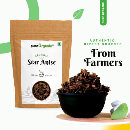 Pure Organio Organic Star Anise Spices Whole Chakri Phool