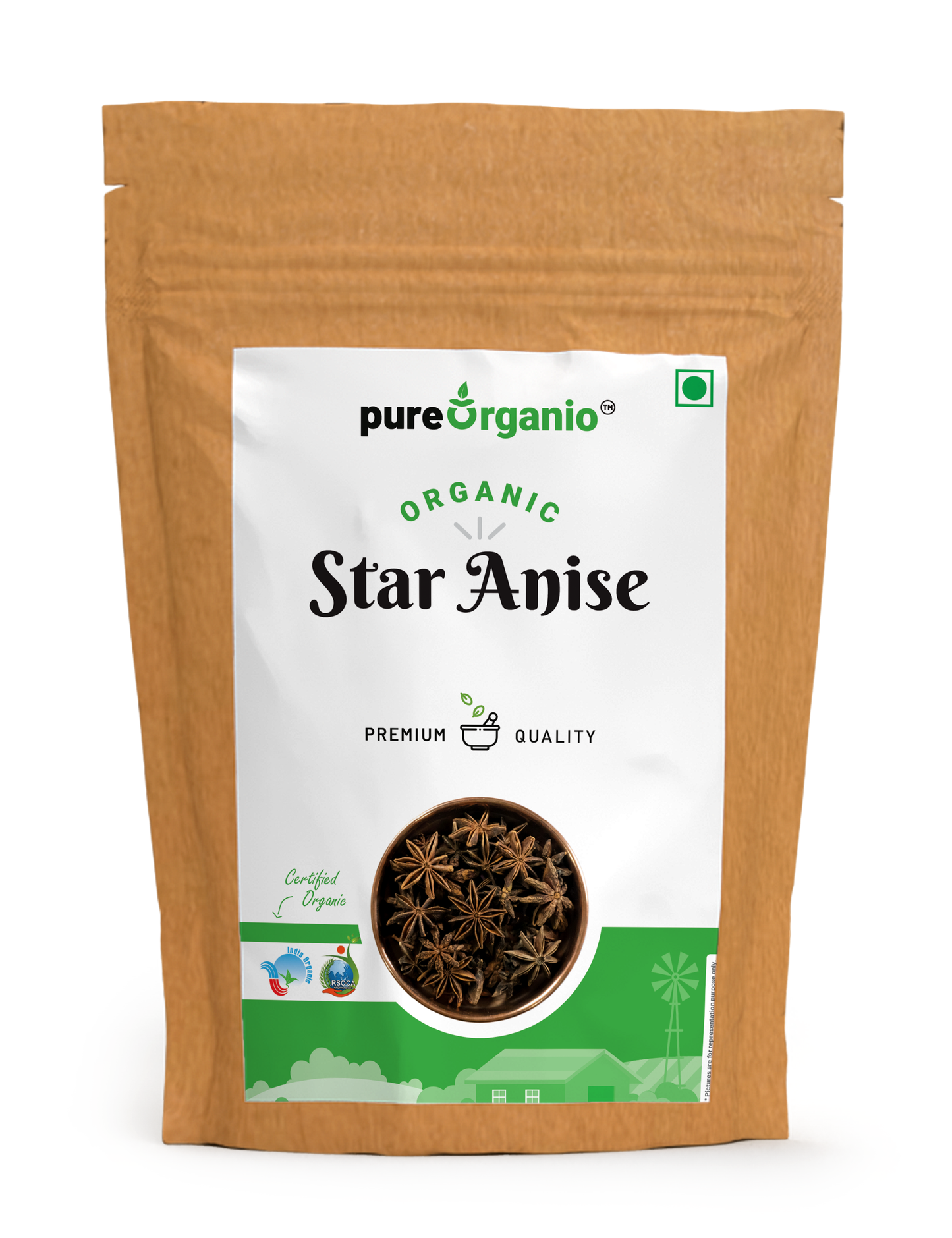 Pure Organio Organic Star Anise Spices Whole Chakri Phool
