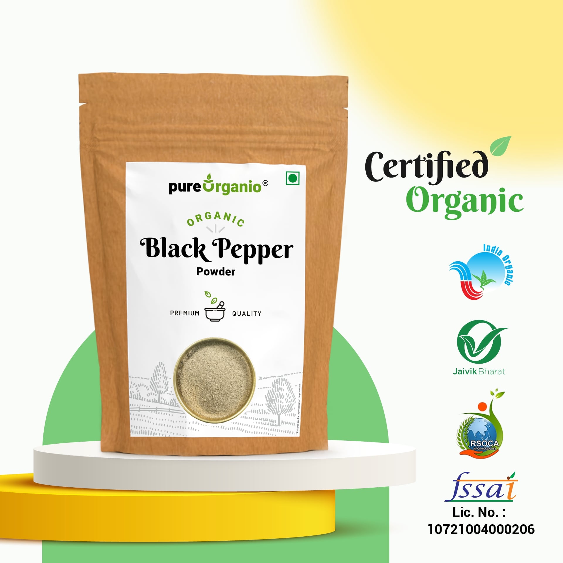 Pure Organio Organic Black Pepper Powder