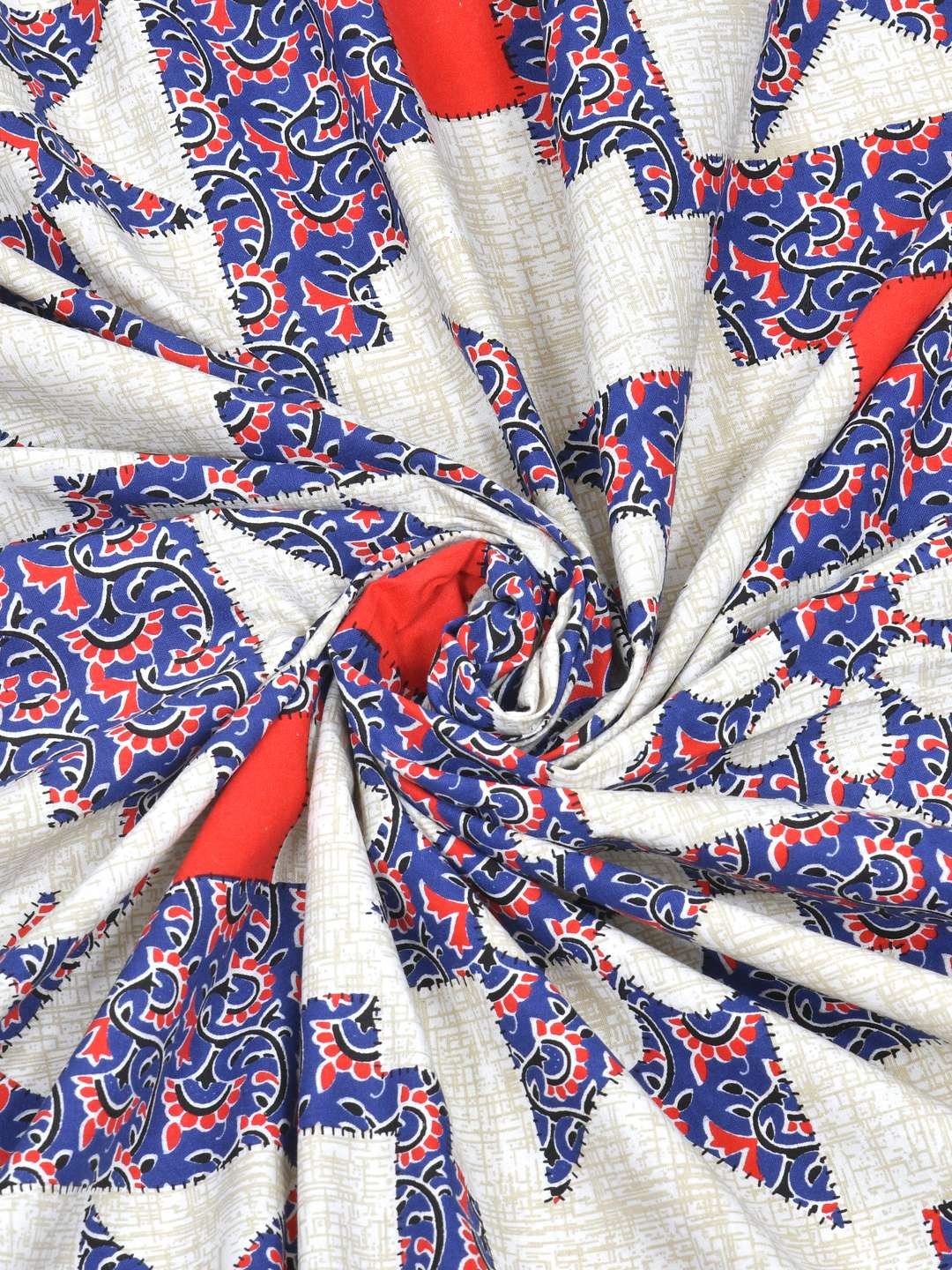 100% Pure Cotton Traditional Printed Bedsheet for Double Bed King Size Bedsheet with 2 Pillow Covers