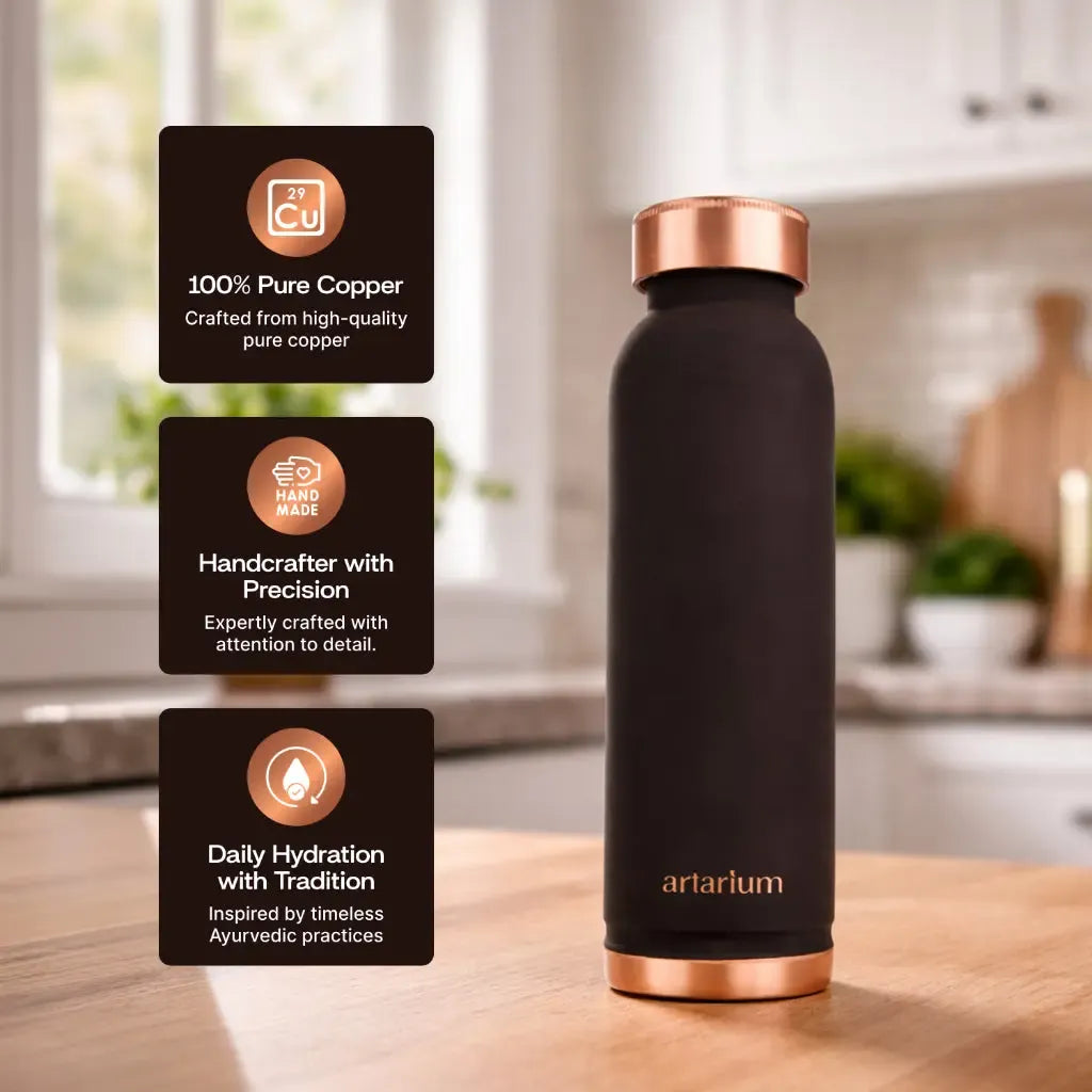 Artarium Eco-Friendly Copper Bottle with Straw and Cleaning Brush