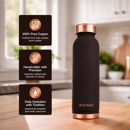 Artarium Eco-Friendly Copper Bottle with Straw and Cleaning Brush