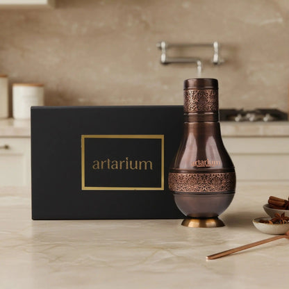 Artarium Antique Etching Pear Copper Water Jar with Gift Box