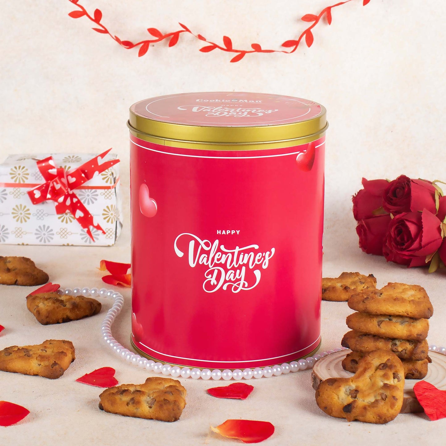 Heart-Shaped Choco Chip Cookies - 600g | Valentine's Day Treat