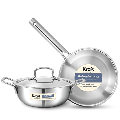 Kraft Futuretec Triply Stainless Steel Cookware Set of 3 Pcs