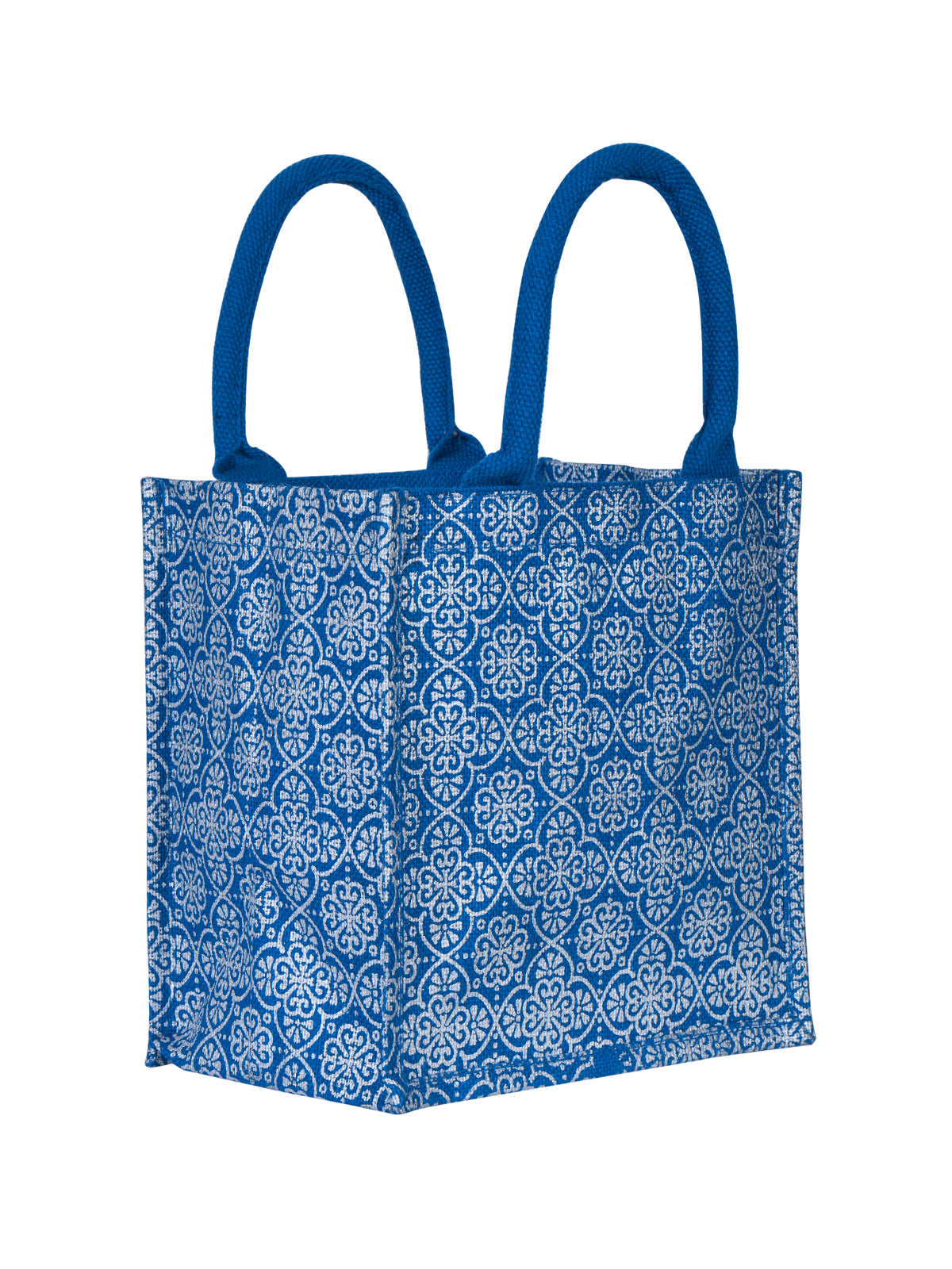 Jute Cottage Mughal Print Zipper Lunch Bag 100% Genuine Jute
